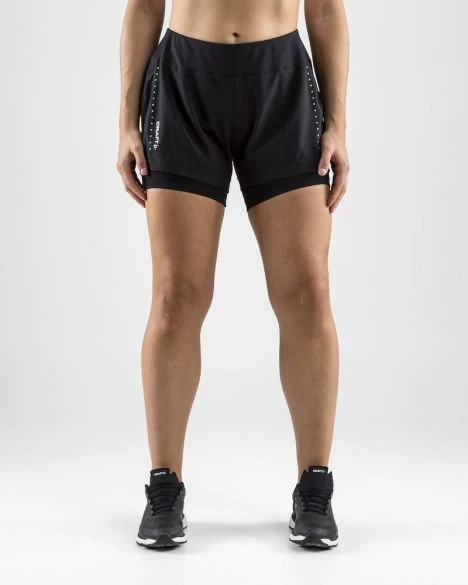 Craft Essential 2-in-1 Hardloop Short Zwart Dames 5 Craft Essential 2-in-1 Hardloop Short Zwart Dames - Image 3