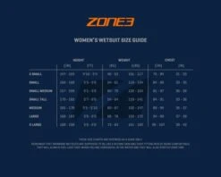 Zone3 Evolution Swimrun Dames -Sportwetsuit Winkel 2 sizing guides womens wetsuit 2