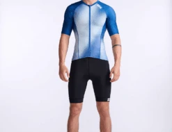 Sportwetsuit Winkel 40 2XU Aero Tri Top Korte Mouw Wit/blauw Heren