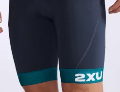 2XU Core 9 Inch Tri Shorts Blauw/groen Heren -Sportwetsuit Winkel 2xu core tri short 9 inch mt6439b idk wht 023