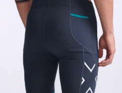2XU Core 9 Inch Tri Shorts Blauw/groen Heren -Sportwetsuit Winkel 2xu core tri short 9 inch mt6439b idk wht 025