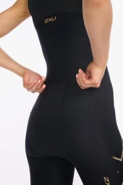 2XU Light Speed Front Zip Trisuit Mouwloos Zwart Dames -Sportwetsuit Winkel 2xu dames trisuit wt6663d blk gld 07