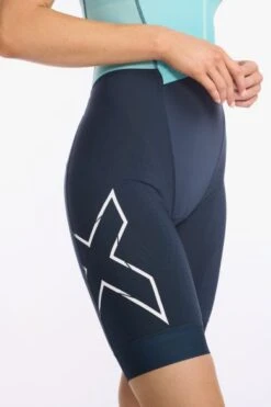 2XU Light Speed Front Zip Trisuit Mouwloos Blauw Dames -Sportwetsuit Winkel 2xu dames trisuit wt6663d out wht 07