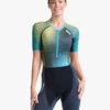 2XU Aero Trisuit Korte Mouw Blauw/groen Dames 1 2XU Aero Trisuit Korte Mouw Blauw/groen Dames -Sportwetsuit Winkel 2xu trisuit aero sleeved wt6431d idk wht
