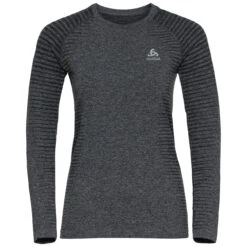 Odlo Essential Seamless Hardloopshirt Lange Mouw Grijze Dames