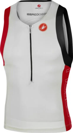 Castelli Free Tri Top Heren Wit/rood 16069-123