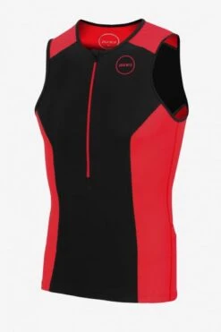 Zone3 Aquaflo Plus Mouwloos Tri Top Zwart/rood Heren