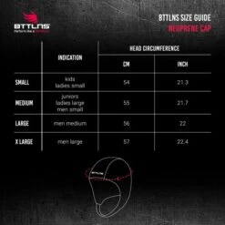 BTTLNS Neopreen Swim Cap Khione 1.0 Rood -Sportwetsuit Winkel bttlns size guide neoprene cap 4