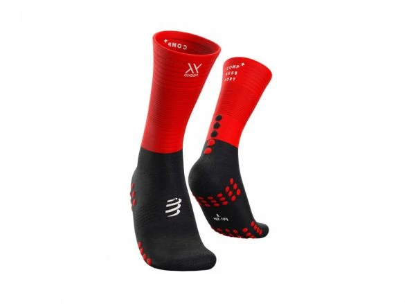 Compressport Mid Compression Hardloopsokken Zwart/rood 3 Compressport Mid Compression Hardloopsokken Zwart/rood