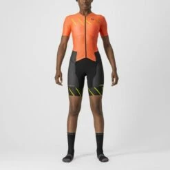 Castelli Free Sanremo 2 W Trisuit Korte Mouwen Oranje Dames