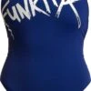 Funkita Piece Zinc'd Strapped In Badpak Dames 2 Funkita Piece Zinc'd Strapped In Badpak Dames -Sportwetsuit Winkel funkita badpak zinc blauw strapped in 01