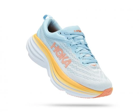 Hoka One One Hoka Bondi 8 Hardloopschoenen Lichtblauw Dames 3 Hoka One One Hoka Bondi 8 Hardloopschoenen Lichtblauw Dames
