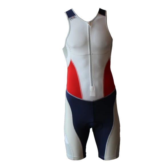 Ironman Trisuit Front Zip Mouwloos Extreme Suit Wit/blauw/rood Heren 3 Ironman Trisuit Front Zip Mouwloos Extreme Suit Wit/blauw/rood Heren