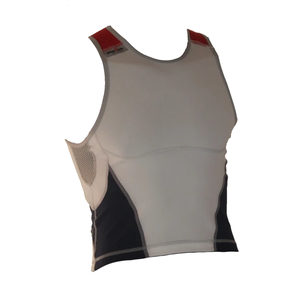 Ironman Tri Top Mouwloos New Olympic Wit/blauw Heren 3 Ironman Tri Top Mouwloos New Olympic Wit/blauw Heren
