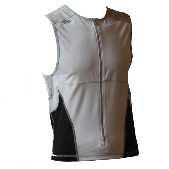 Ironman Tri Top Front Zip Mouwloos Bodysuit Wit/zwart Heren 3 Ironman Tri Top Front Zip Mouwloos Bodysuit Wit/zwart Heren