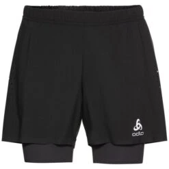 Odlo Zeroweight 5-Inch 2-in-1 Hardloopshorts Zwart Heren