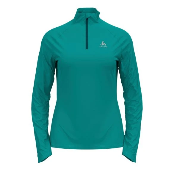 Odlo Essential Ceramiwarm (zip) Hardloopshirt Lange Mouw Blauw Dames 3 Odlo Essential Ceramiwarm (zip) Hardloopshirt Lange Mouw Blauw Dames