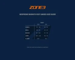 Zone3 Neopreen Mouwloos Ondershirt 12 Zone3 Neopreen Mouwloos Ondershirt -Sportwetsuit Winkel sizing guides neoprene warmth vest