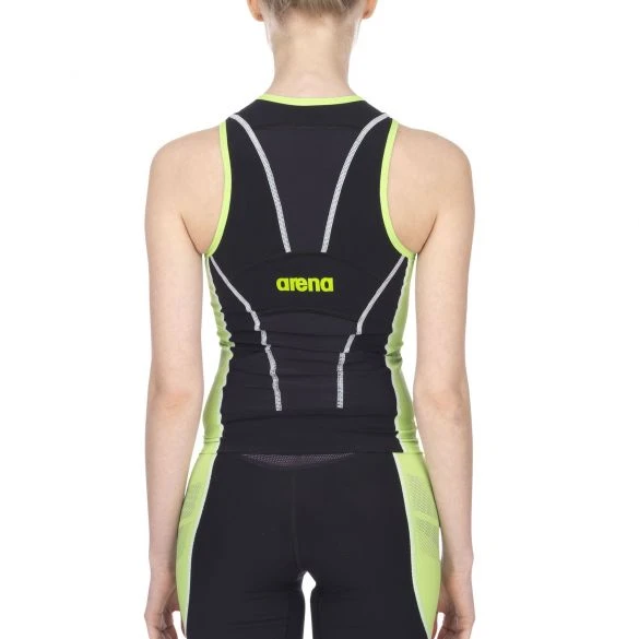 Arena ST Mouwloos Tri Top Zwart/groen Dames 5 Arena ST Mouwloos Tri Top Zwart/groen Dames - Image 3